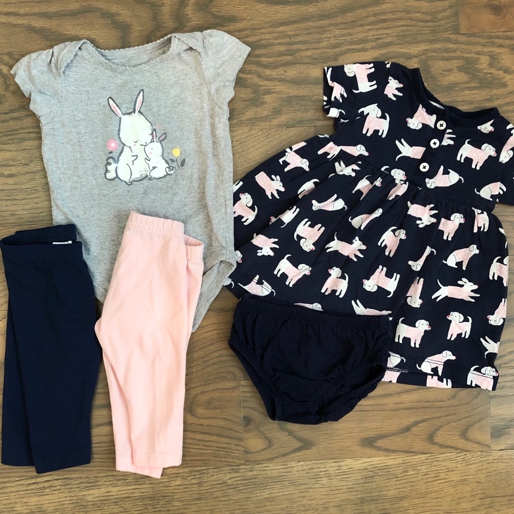 Set of baby girl summer outfits 6m